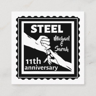 Tarjeta De Recepción 11° aniversario boda de toma de la mano