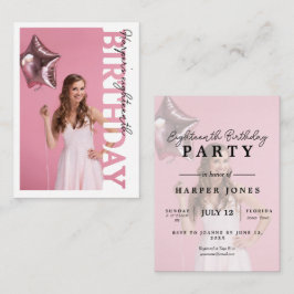 Tarjeta De Recepción 18th Birthday Photo college Party 