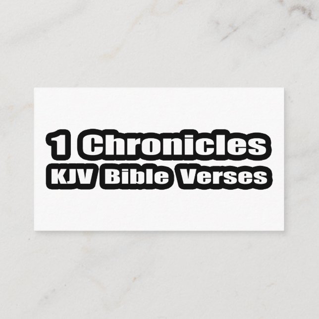 Tarjeta De Recepción "1 Crónicas Versos de la Biblia de KJV" Texto (Reverso)
