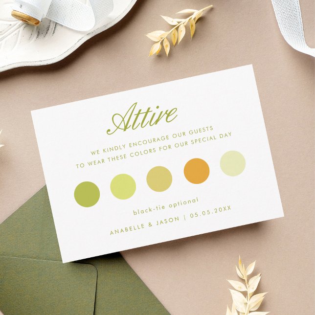 Tarjeta De Recepción 2026 Summer Wedding Attire Guest Dress Code Card  (Subido por el creador)