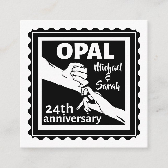 Tarjeta De Recepción 24.º aniversario del boda, tradicional opal (Anverso)