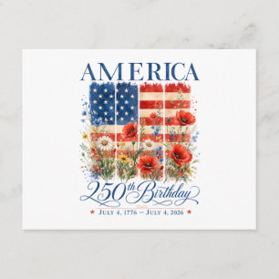 Tarjeta De Recepción 250º Aniversario USA Mujeres 4 de Julio América 25