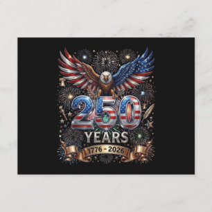 Tarjeta De Recepción 250 Años 1776 2026 4 de Julio Águila 250 Aniversar