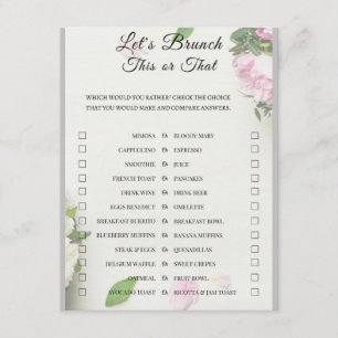 Tarjeta De Recepción 2 en 1 juego de ducha de Brunch de novia