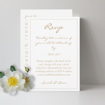 2 Invitado Warm Golden Wedding RSVP