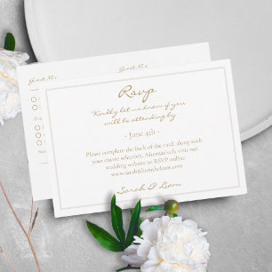 Tarjeta De Recepción 2 Invitado Warm Golden Wedding RSVP