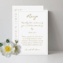 Tarjeta De Recepción 2 Invitado Warm Golden Wedding RSVP