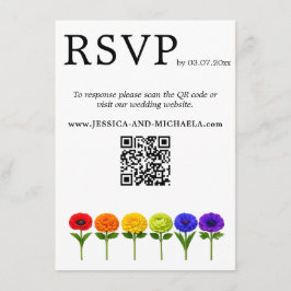 Tarjeta De Recepción 🌈 2en1 RSVP+Detalles LGBTQ Prosperar Juntos