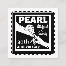 Tarjeta De Recepción 30.º aniversario boda negro y blanco romántico