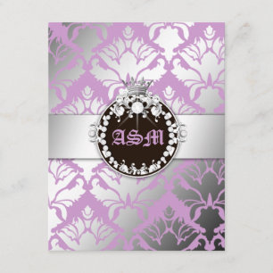Tarjeta de recepción 311-Damask Shimmer Queen