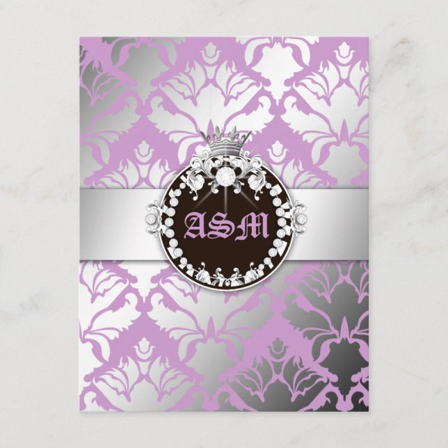 Tarjeta de recepción 311-Damask Shimmer Queen (Anverso)