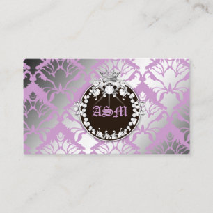 Tarjeta De Recepción 311-Damask Shimmer Reina Púrpura - Medallón marrón