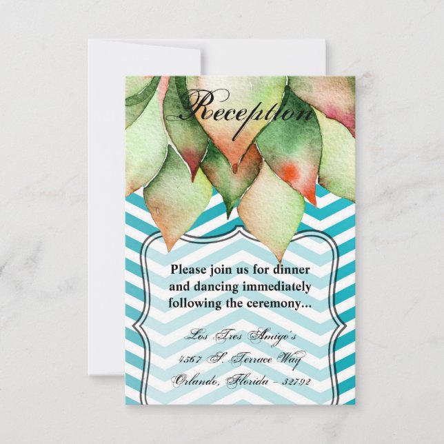 Tarjeta de recepción 3.5x5 Boho Cacti Cactus Succu (Anverso)