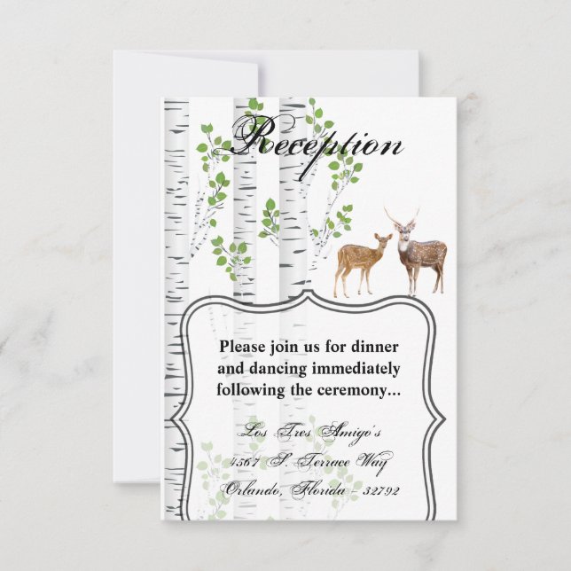Tarjeta de recepción 3.5x5 Deer Doe Buck Forest Wo (Anverso)