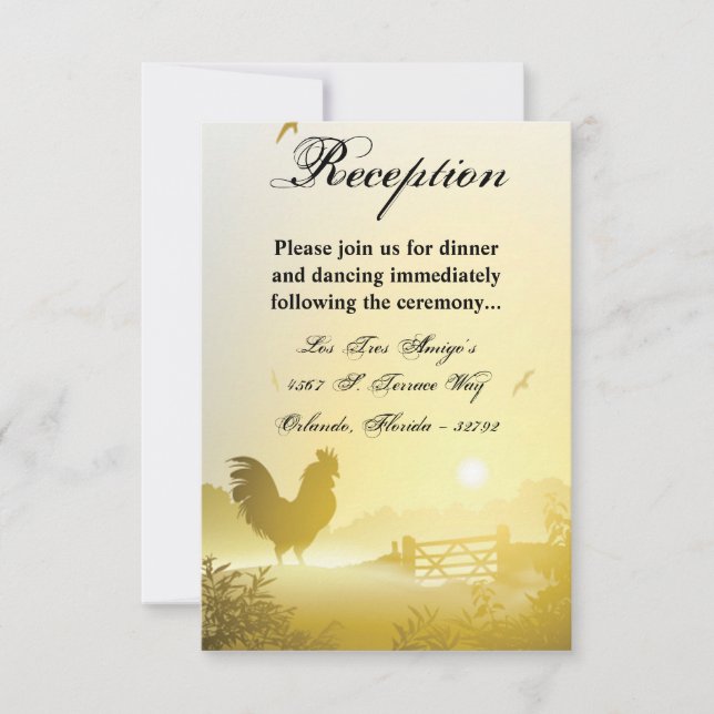 Tarjeta de recepción 3.5x5 Sunny Morning Farm Coun (Anverso)