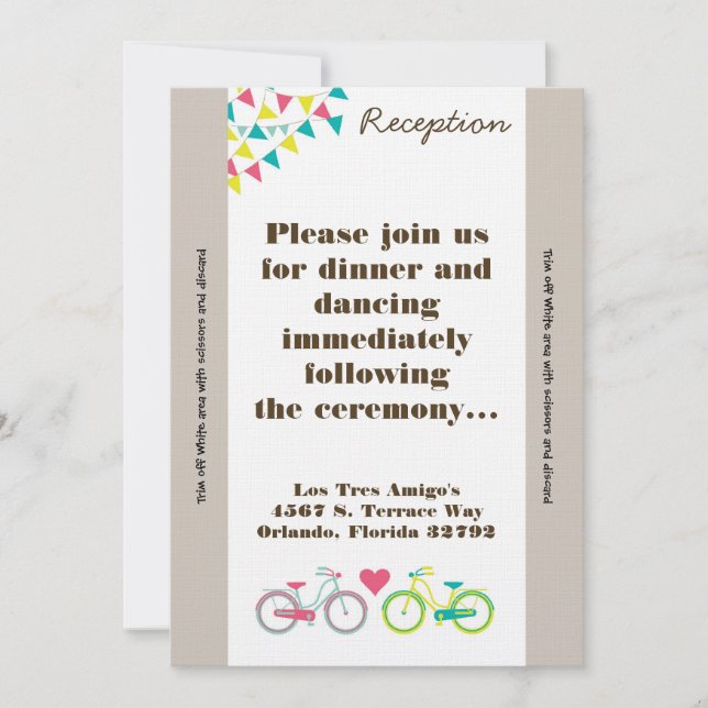 Tarjeta de recepción 3.5x7 Amantes de la bicicleta (Anverso)