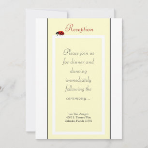 Tarjeta de recepción 3.5x7 amarillo y Lady Bug