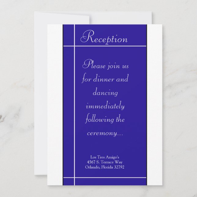 Tarjeta de recepción 3.5x7 azul y blanco (Anverso)