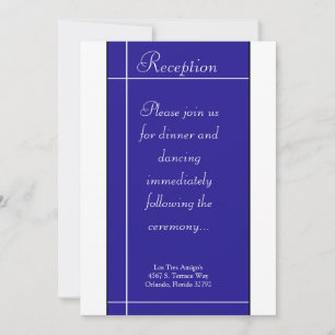 Tarjeta de Recepción 3.5x7 Azul y Blanco