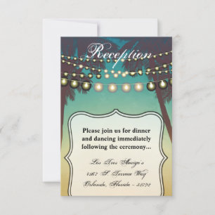 Tarjeta de recepción 3.5x7 Beach Sunset Palm Trees