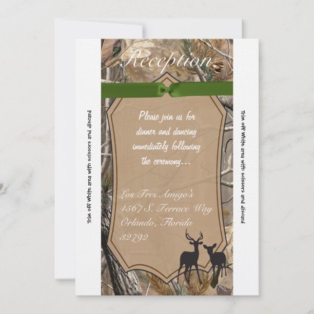 Tarjeta de Recepción 3.5x7 Cazadores Camuflaje Cam (Anverso)