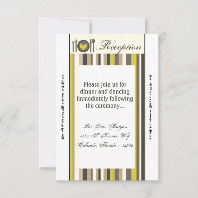 Tarjeta de recepción 3.5x7 China Plate Silverware  (Anverso)