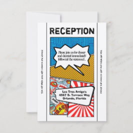 Tarjeta de recepción 3.5x7 Comic Strip Book Pop Ar