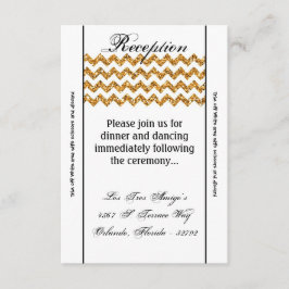 Tarjeta de recepción 3.5x7 con brillo dorado y fra