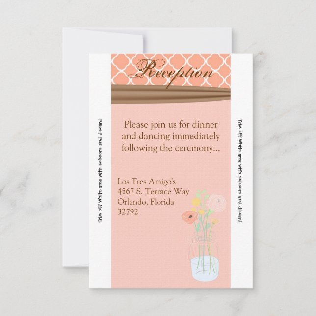 Tarjeta de recepción 3.5x7 Country Mason Jar Flowe (Anverso)