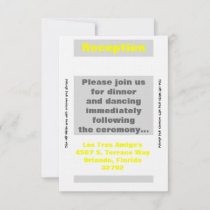 Tarjeta de recepción 3.5x7 de color amarillo Neon