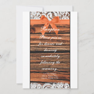 Tarjeta de Recepción 3.5x7 de Madera y Encaje