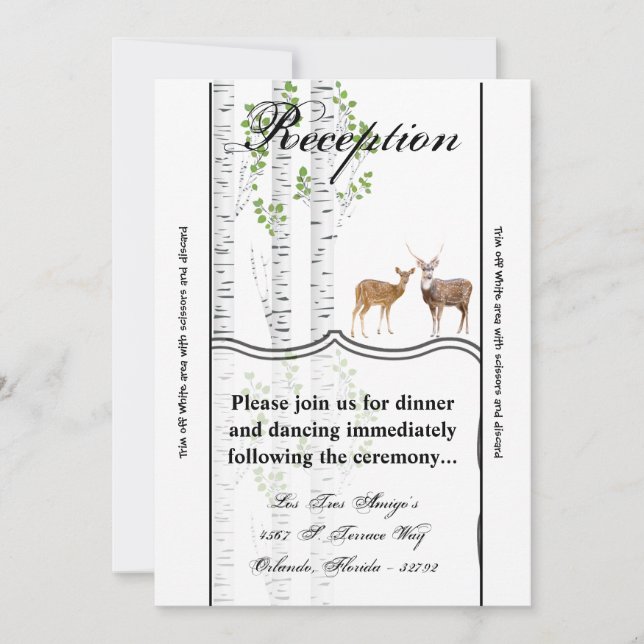 Tarjeta de recepción 3.5x7 Deer Doe Buck Forest Wo (Anverso)