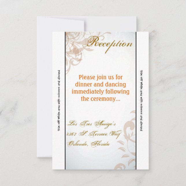 Tarjeta de recepción 3.5x7 Fall Filigree Swirl oto (Anverso)