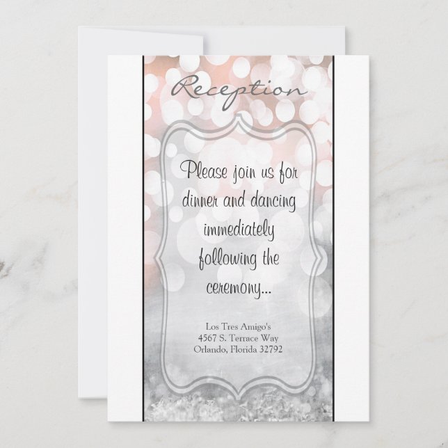 Tarjeta de Recepción 3.5x7 Glitz Brillo Rosa (Anverso)