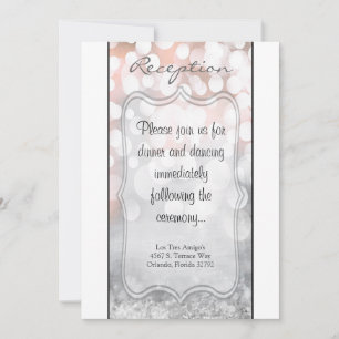 Tarjeta de Recepción 3.5x7 Glitz Brillo Rosa