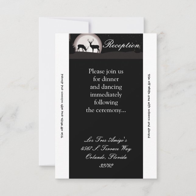 Tarjeta de recepción 3.5x7 Hunters Moon Deer Buck  (Anverso)