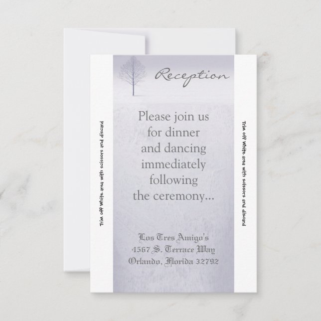 Tarjeta de recepción 3.5x7 Invierno Árboles de mar (Anverso)