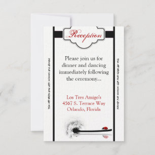 Tarjeta de recepción 3.5x7 Lady Bug Dandilion Flow