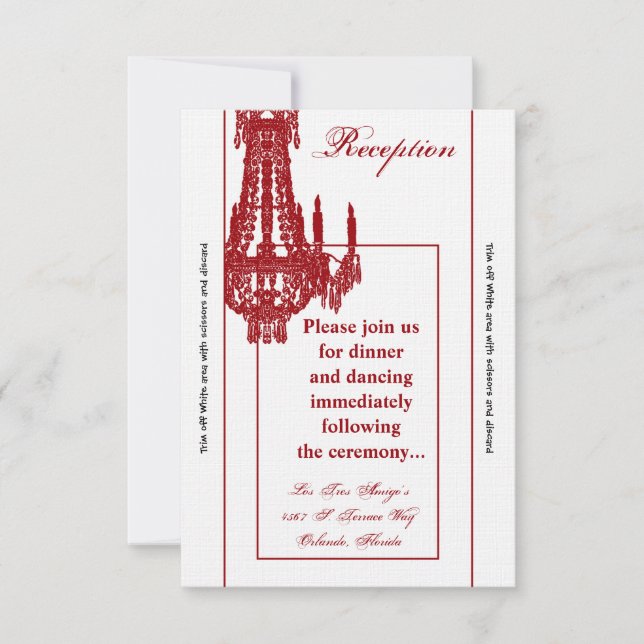 Tarjeta de recepción 3.5x7 Lámpara de cristal Glit (Anverso)