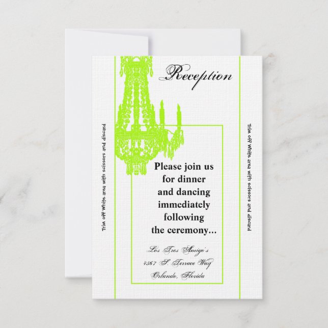 Tarjeta de recepción 3.5x7 Lámpara de cristal Glit (Anverso)