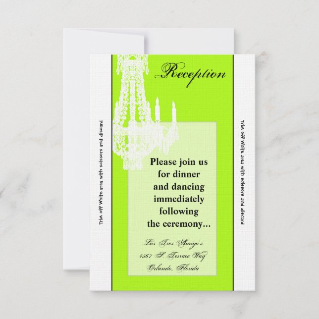 Tarjeta de recepción 3.5x7 Lámpara de cristal Glit (Anverso)