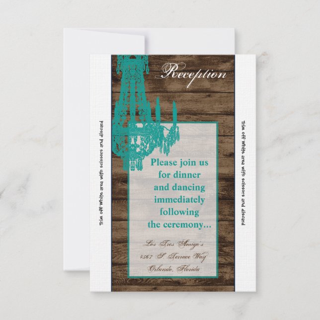 Tarjeta de recepción 3.5x7 Lámpara Rústica Occiden (Anverso)