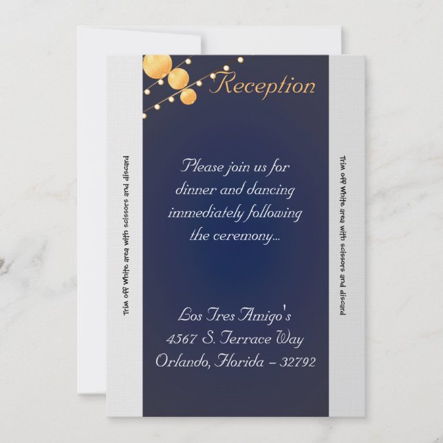 Tarjeta de recepción 3.5x7 Linternas de papel Blu (Anverso)