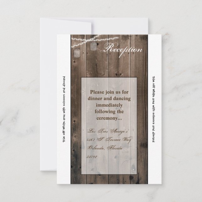 Tarjeta de recepción 3.5x7 Luces de frasco de Maso (Anverso)