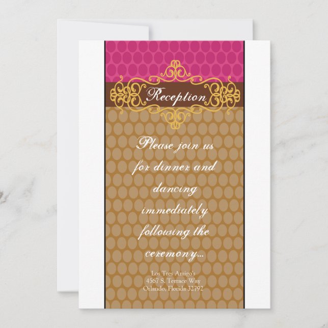 Tarjeta de Recepción 3.5x7 Lunares Marroquíes (Anverso)