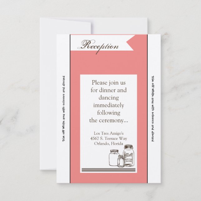 Tarjeta de recepción 3.5x7 Mason Jar Country Rusti (Anverso)