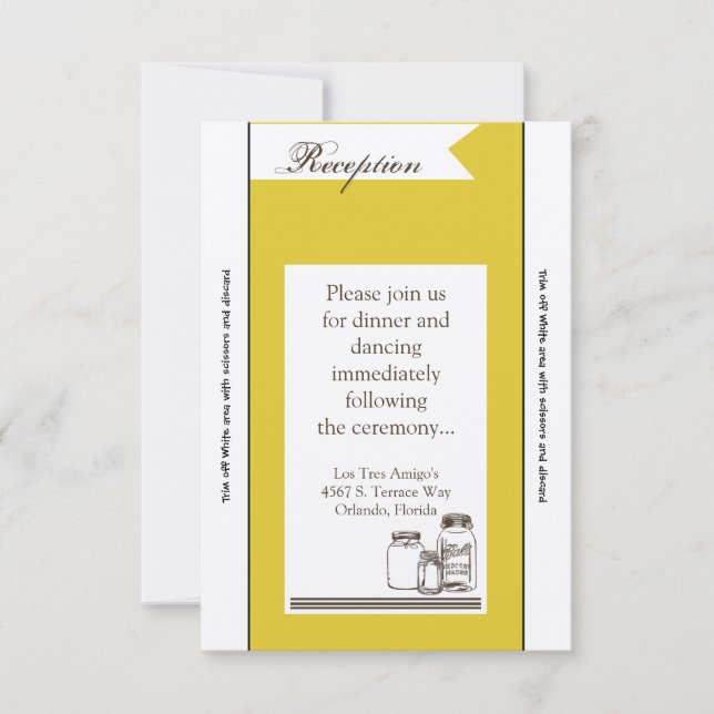 Tarjeta de recepción 3.5x7 Mason Jar Country Rusti (Anverso)