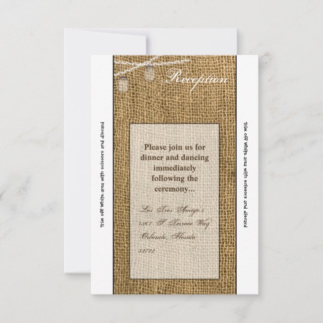 Tarjeta de recepción 3.5x7 Mason Jar String Lights (Anverso)