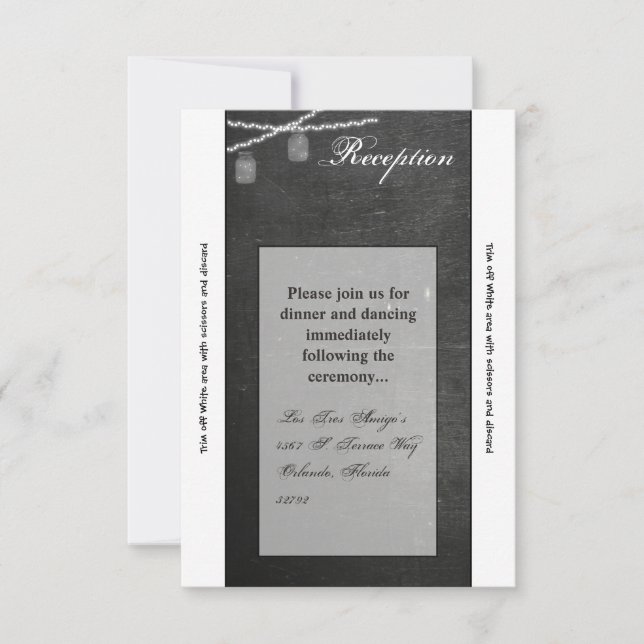 Tarjeta de recepción 3.5x7 Mason Jar String Lights (Anverso)