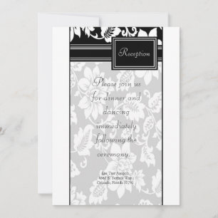 Tarjeta de recepción 3.5x7 Negro y Blanco Filigran